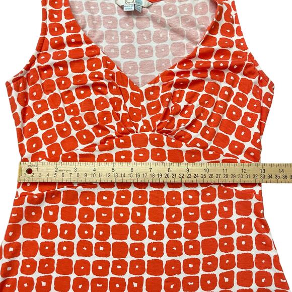 Boden Tank Top Women's US Size 4 Scoop Neck Empire Waist Orange Graphic Print - Picture 9 of 12